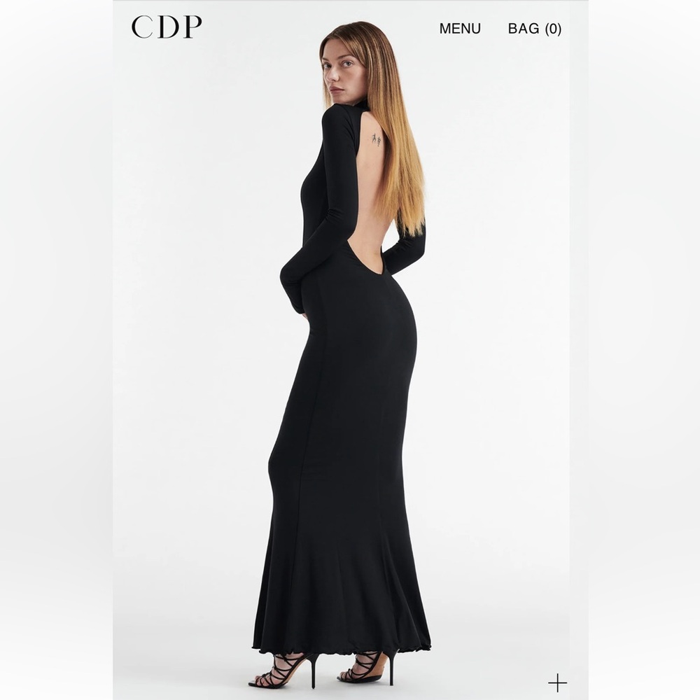 CDP // AUDREY TURTLENECK LONG SLEEVE MAXI DRESS
